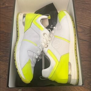 Valentino White and Neon Yellow Sneakers
